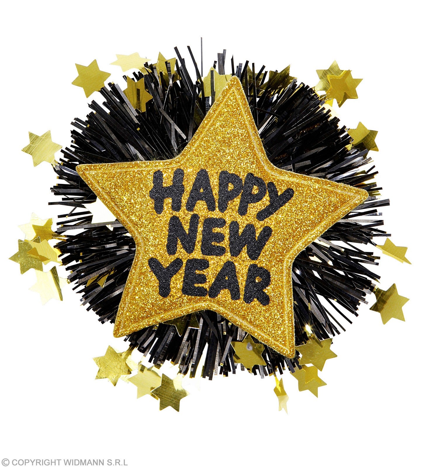 Broche Happy New Year 2 couleurs au choix (doré ou argenté)