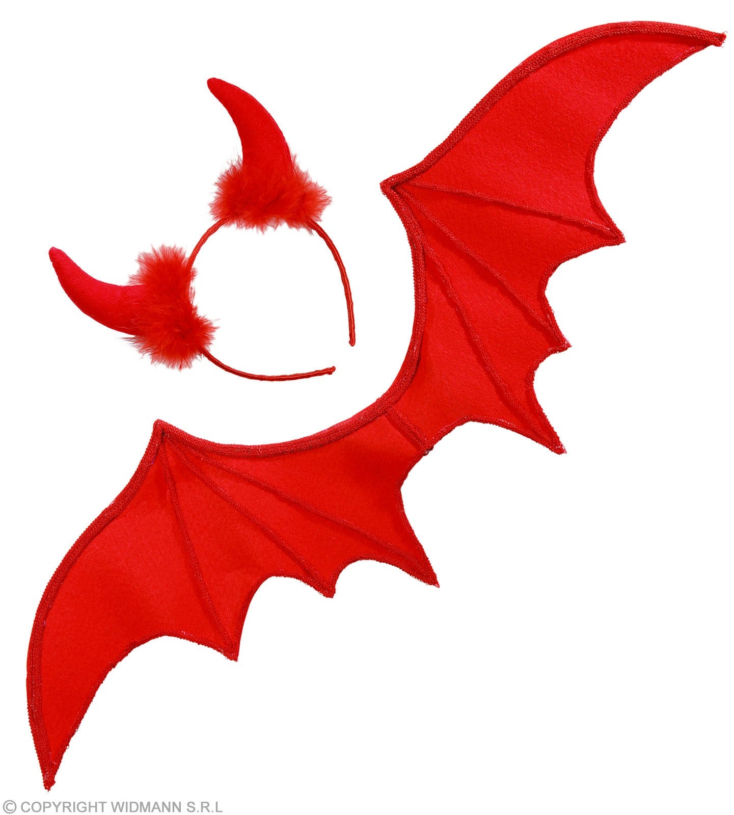Set Diable rouge (ailes et serre-têtes cornes)