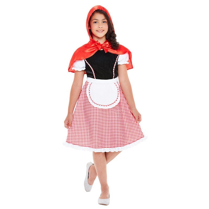 Déguisement Petit chaperon rouge deluxe, Rouge et blanc (avec robe et cape rouge)
