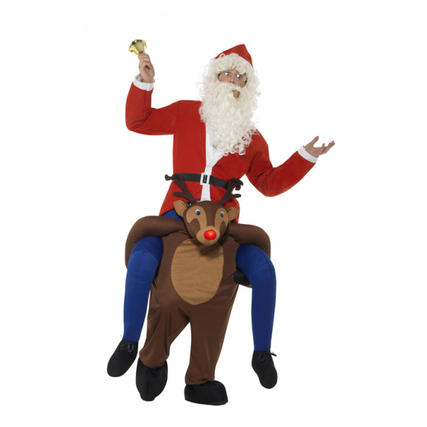 Déguisement Porté Père Noël sur Renne Adulte (combinaison)
