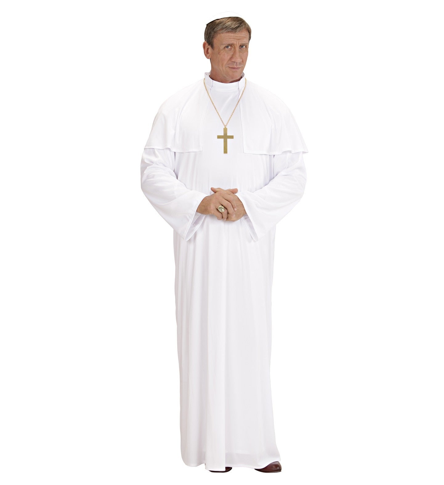 Déguisement Pape Homme blanc (robe, cape, calotte)