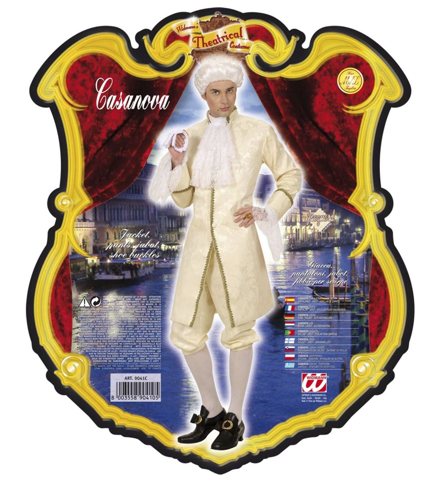 Déguisement Casanova (jaquette, pantalon, jabot, boucles chaussures)