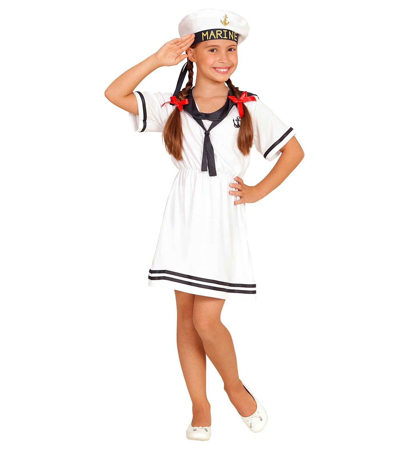 Déguisement Marin fille blanc (robe, calot)