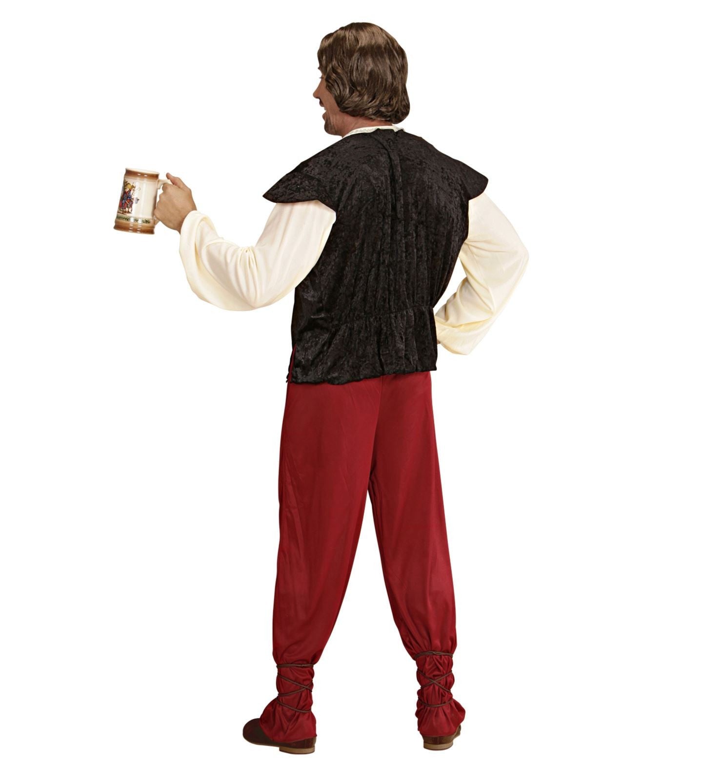 Déguisement Tavernier Homme (chemise avec veste, pantalon, lacets pour les jambes)