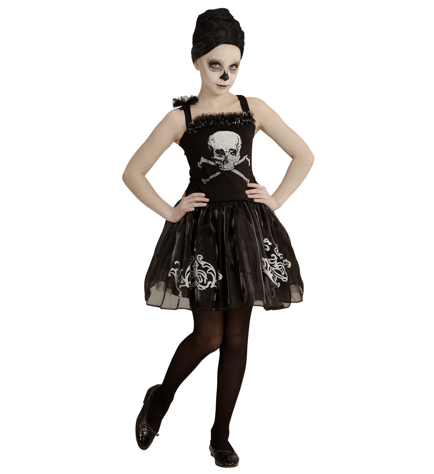 Déguisement Halloween fille (robe squelette noire)