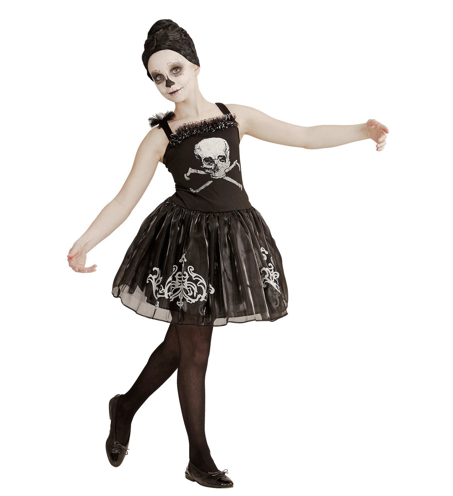 Déguisement Halloween fille (robe squelette noire)