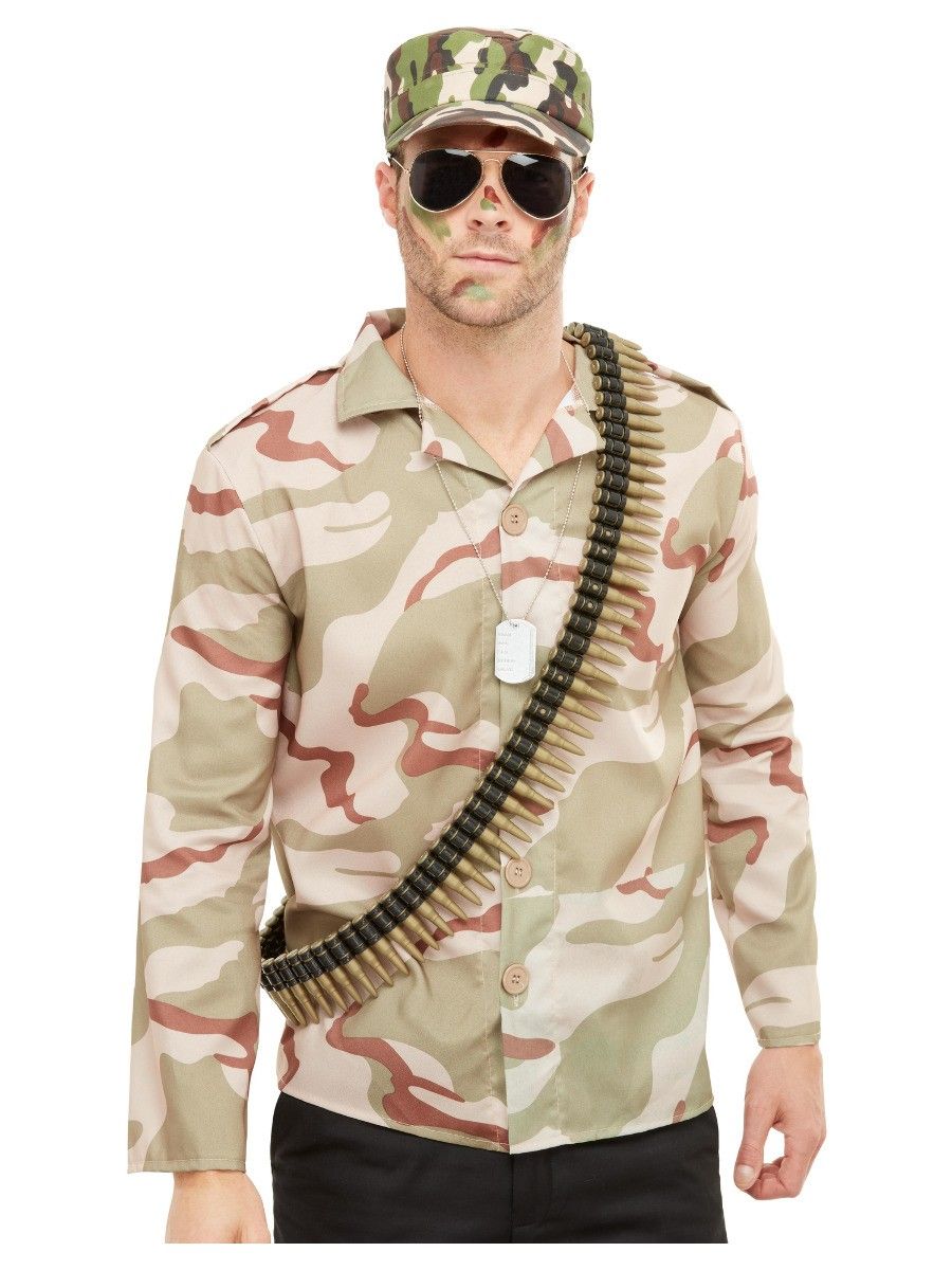 Kit de l'armée, Vert (casquette, plaques d'identité, cartouchière et lunettes d'aviateur)