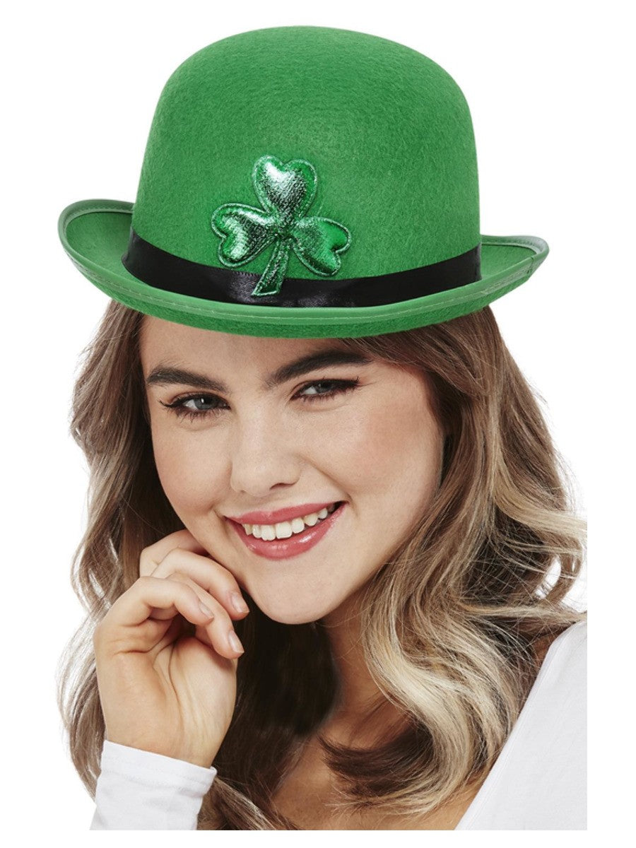 Chapeau melon en feutre Saint-Patrick, Motif trèfle irlandais