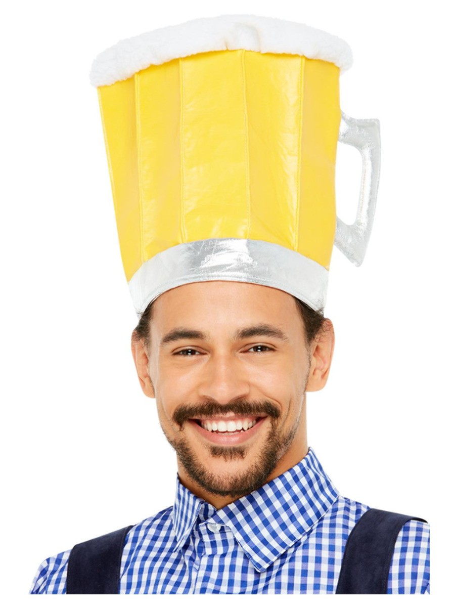 Chapeau à bière Oktoberfest, Jaune, Poignée