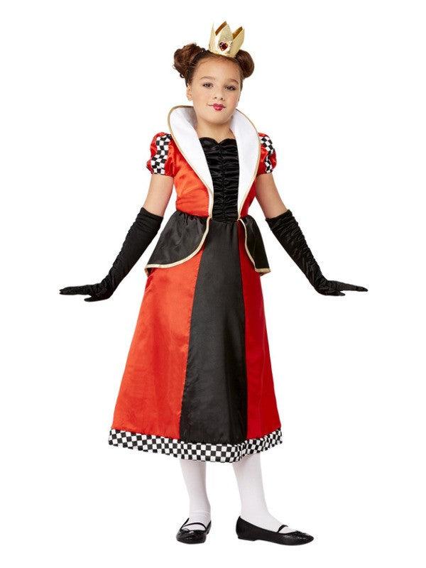 Déguisement de la Reine de coeur, Rouge, fille (Robe et bandeau)
