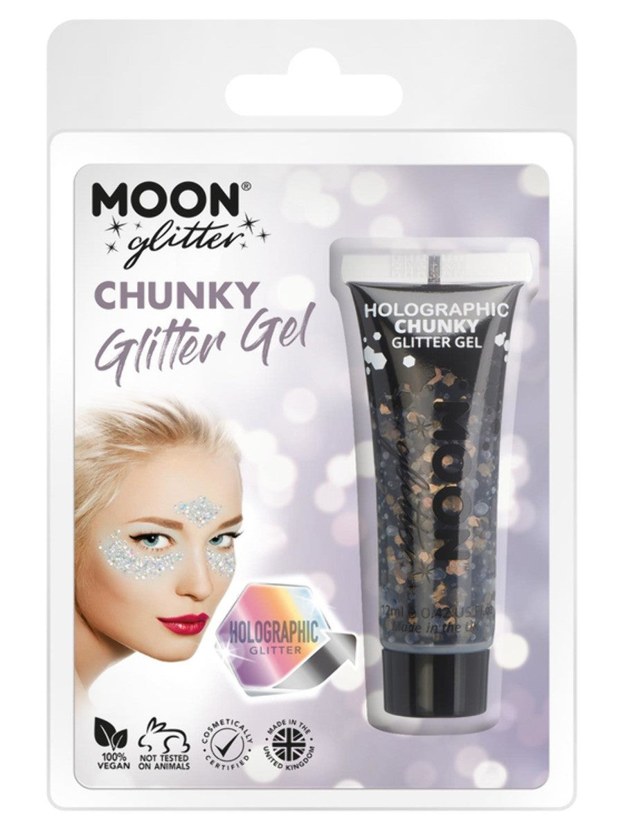 Moon Glitter Holographic Chunky Glitter Gel, Bla