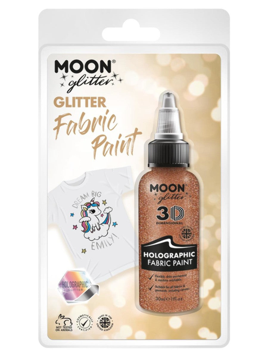 Moon Glitter Holographic Glitter Fabric Paint, Ros