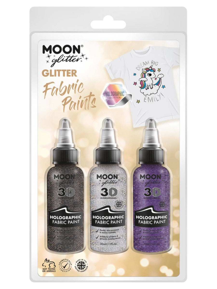 Moon Glitter Holographic Glitter Fabric Paint,