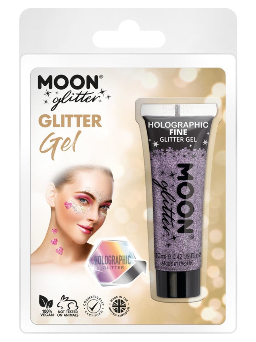 Moon Glitter Holographic Fine Glitter Gel, Purple