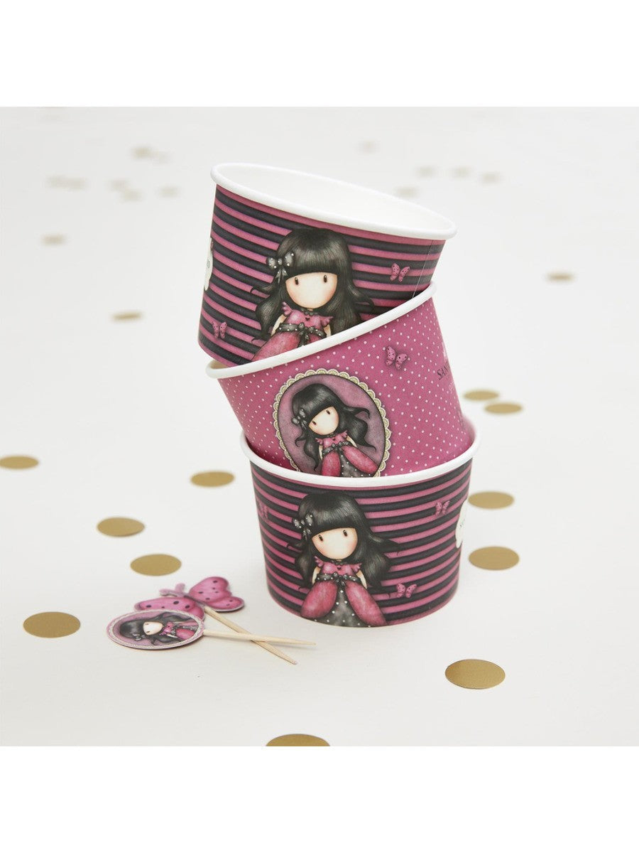 Santoro Gorjuss Ladybird Bols à friandises en papier et toppers, Rose, paquet de 8 avec 2 motifs, 8oz