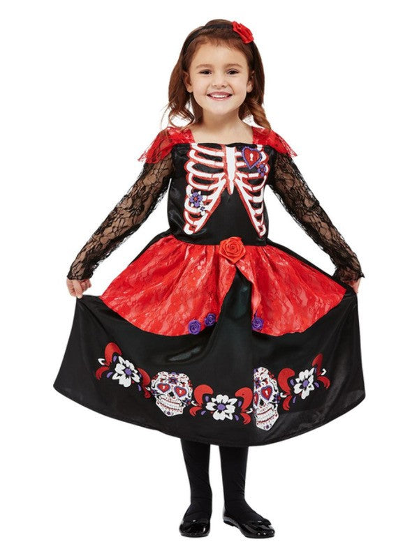 Déguisement du Jour des Morts pour les tout-petits, 1 à 4 ans (Robe et serre-tête)