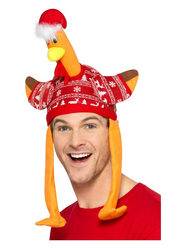 Bonnet dinde de noël en tricot