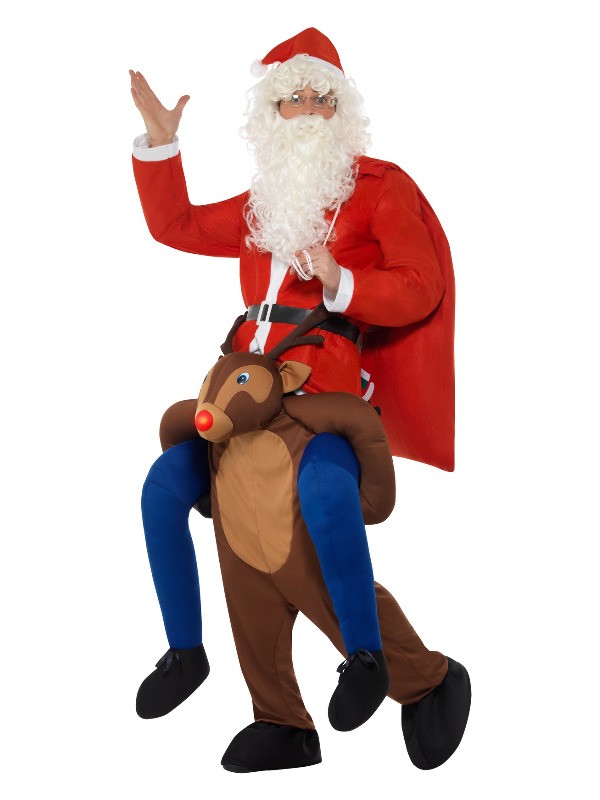 Déguisement Porté Père Noël sur Renne Adulte (combinaison)