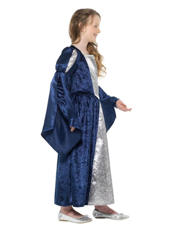 Déguisement Médiéval, fille, bleu et argent (robe)