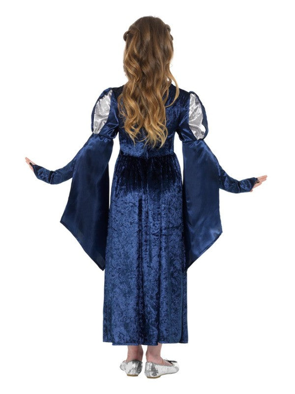 Déguisement Médiéval, fille, bleu et argent (robe)