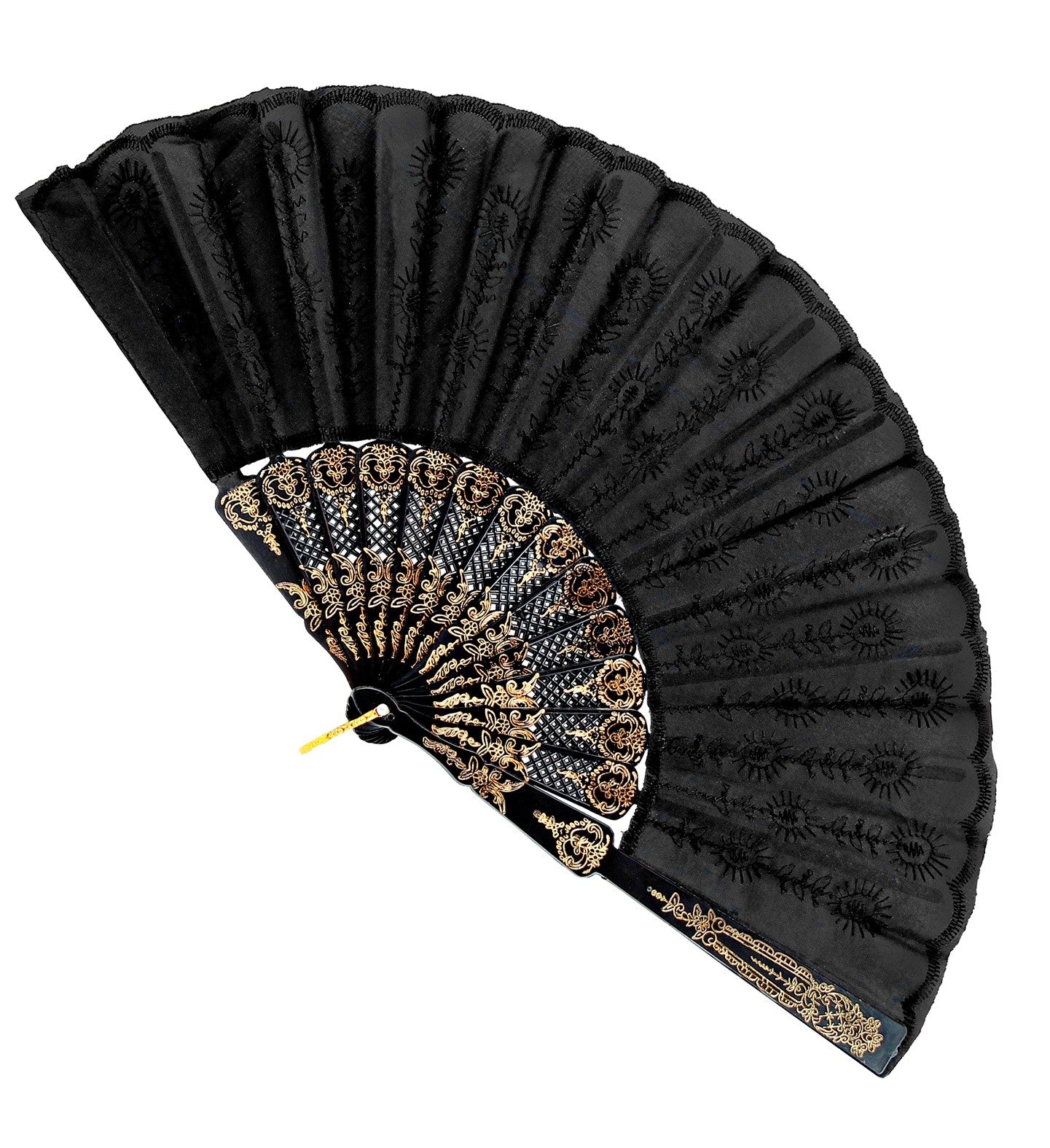 Eventail en dentelle noir