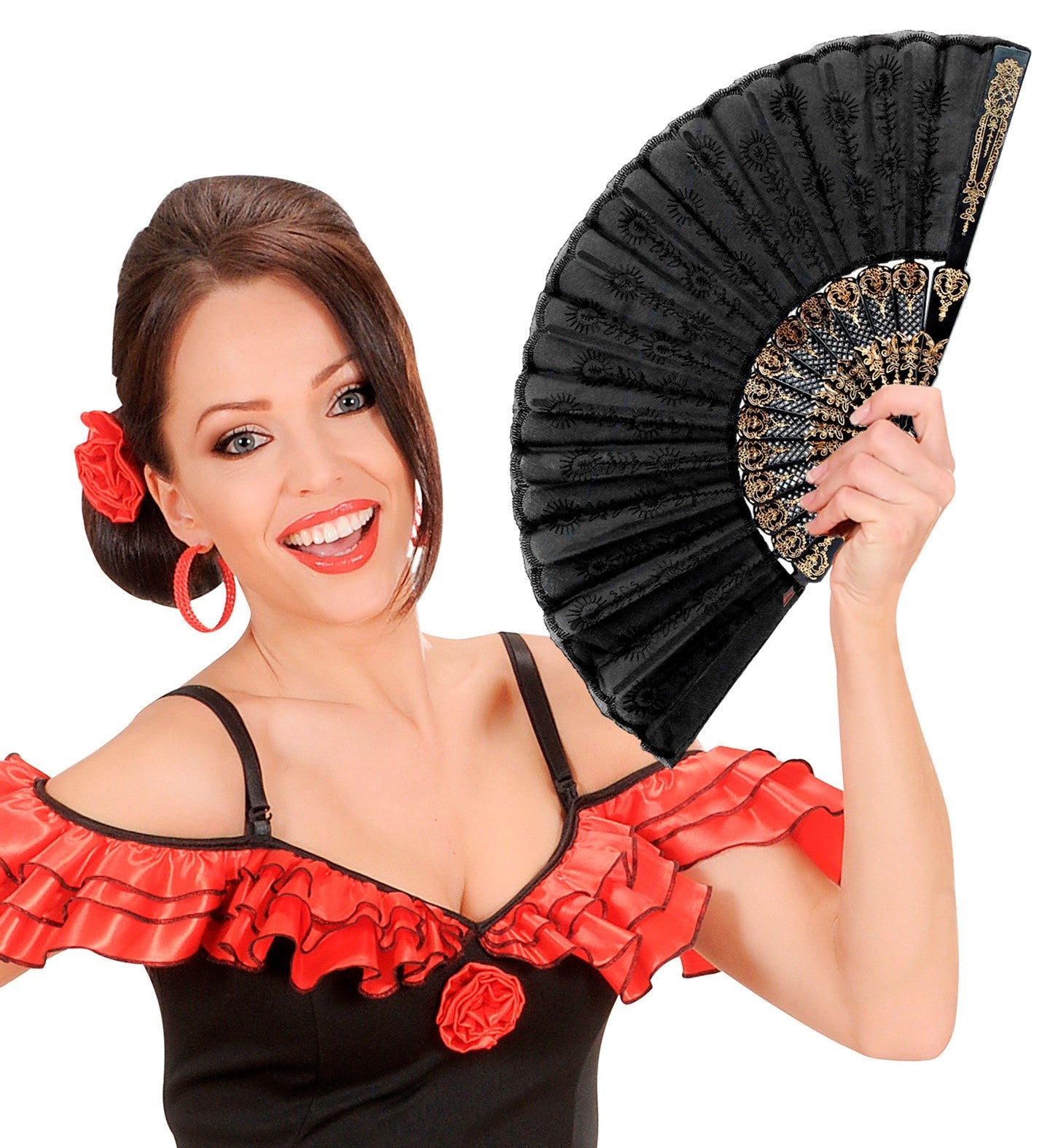 Eventail en dentelle noir