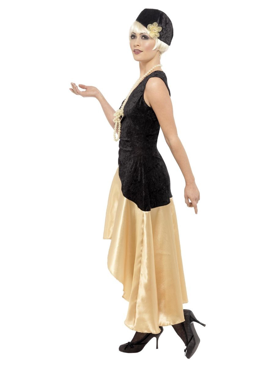 Déguisement rétro femme, années 20' - robe, chapeau et collier