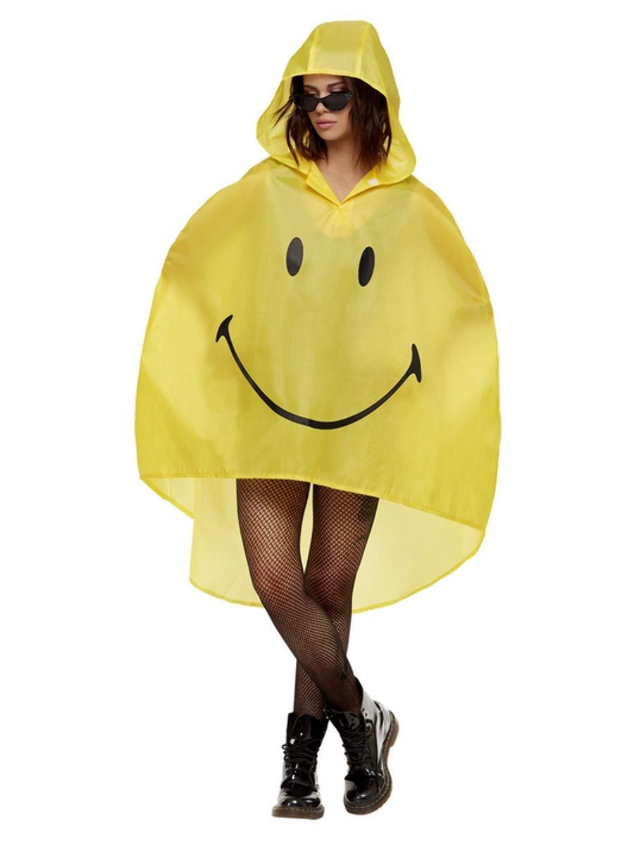 Poncho SMILEY© Jaune et Noir Taille Unique
