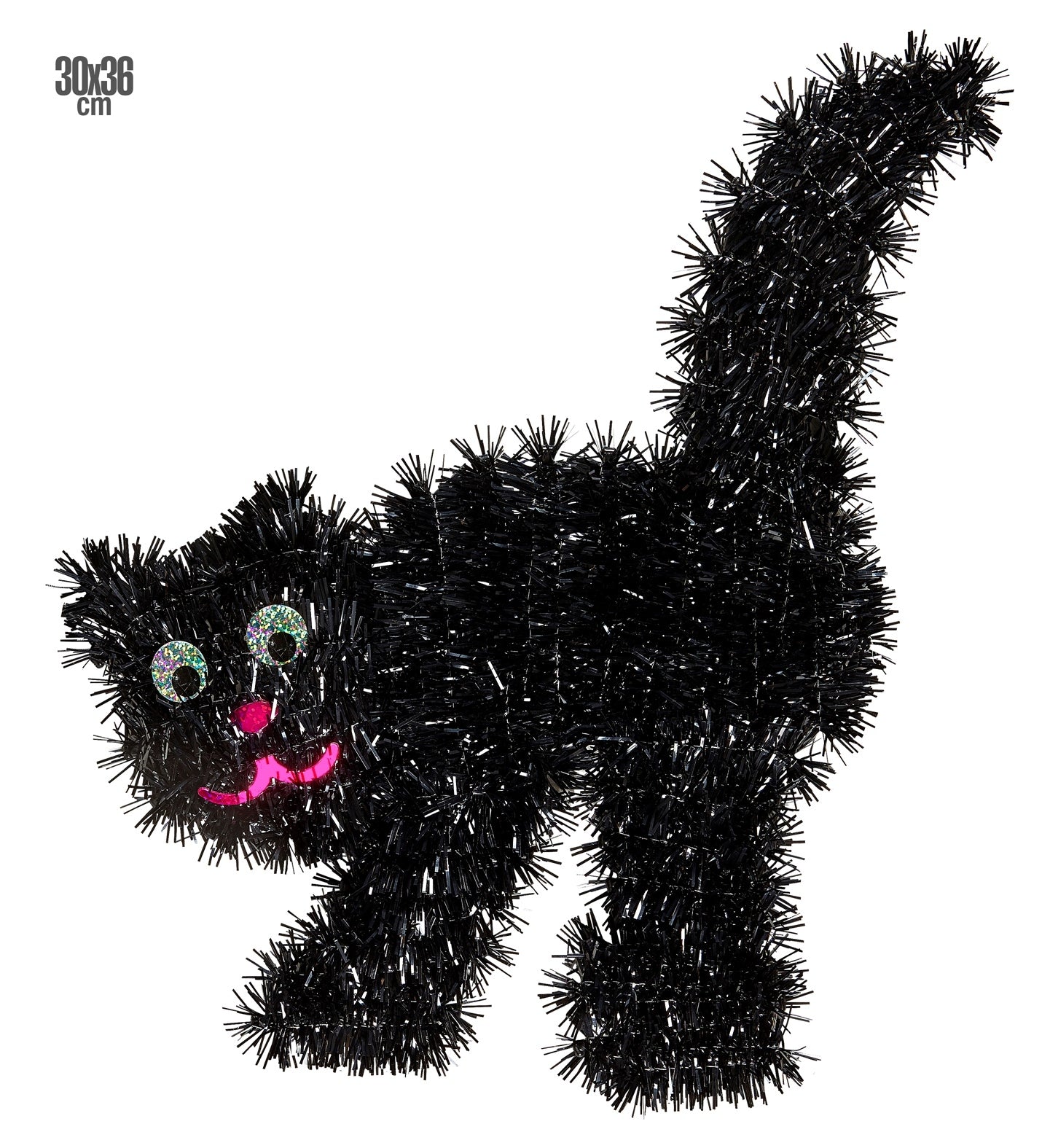 Chat noir pour décoration halloween 30 x 36 cm