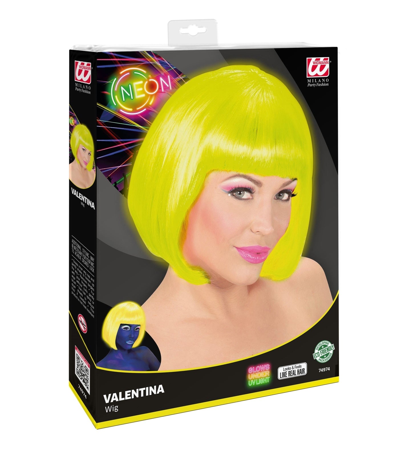 Perruque au carré UV Neon - 4 couleurs au choix