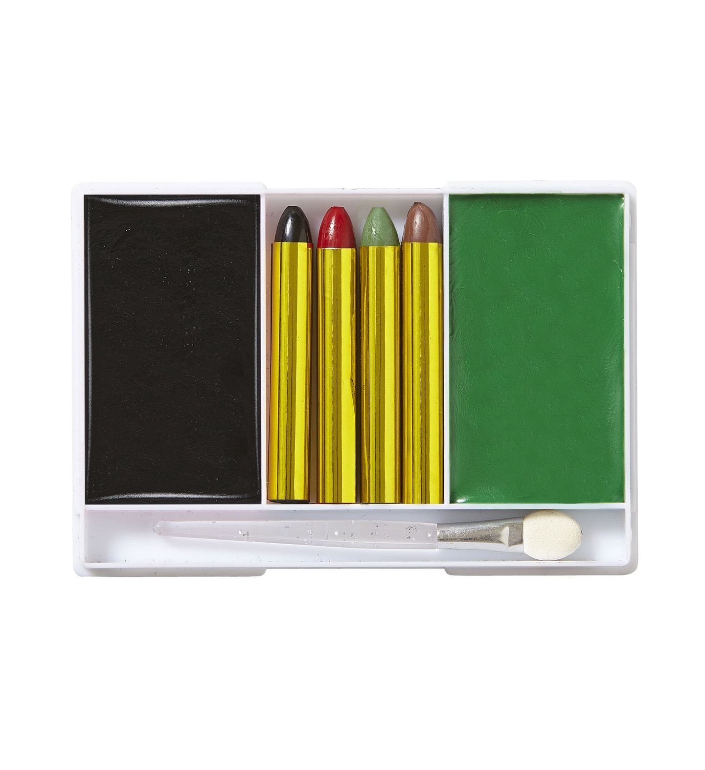 Maquillage sorcière visage et corps (4 crayons, 2 fards, 1 applicateur)