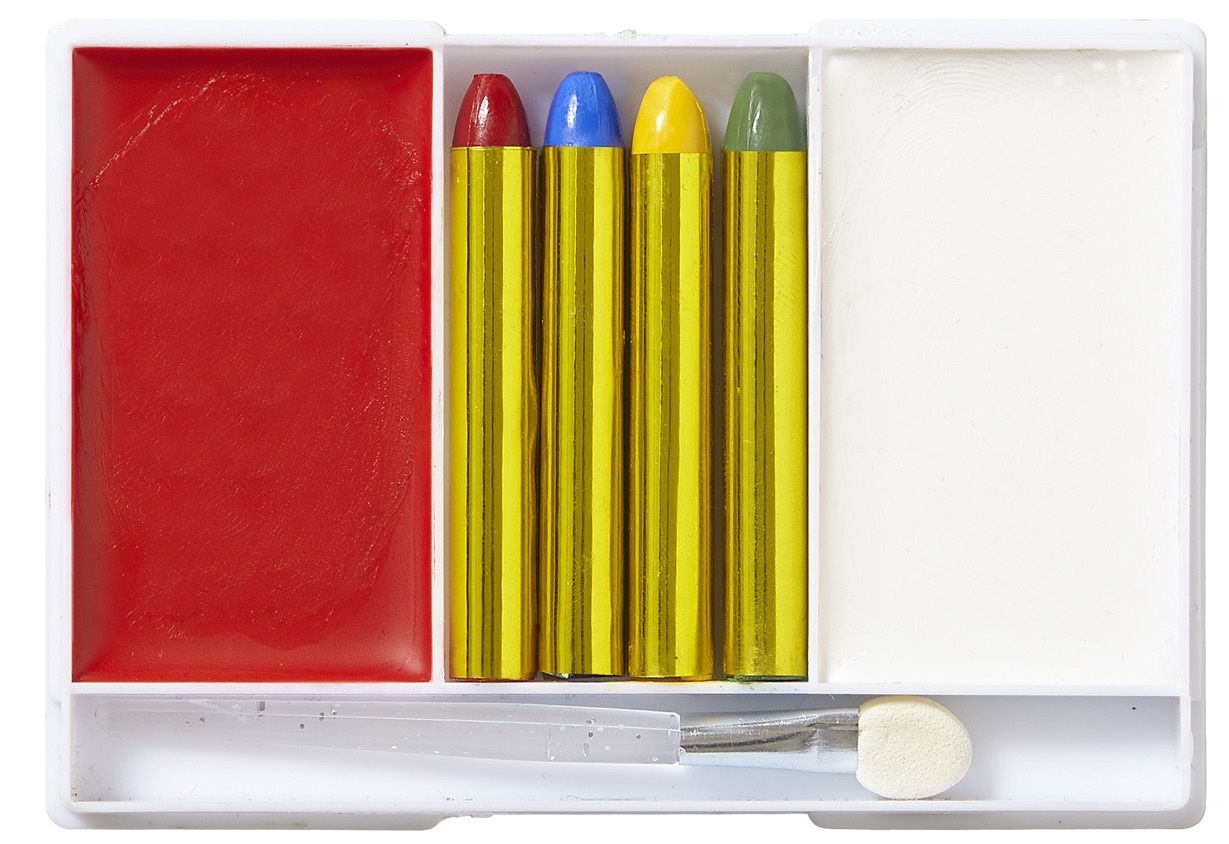 Maquillage Clown (4 crayons, 2 fards et 1 applicateur)