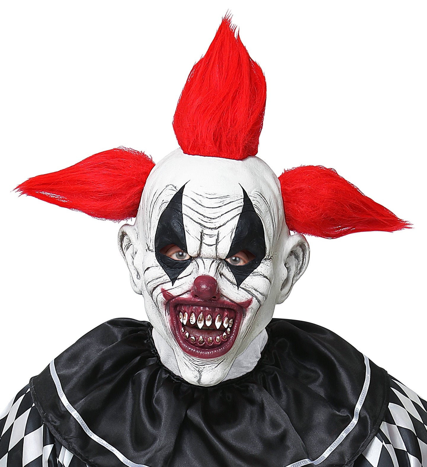Masque intégral latex de clown tueur avec cheveux - adulte