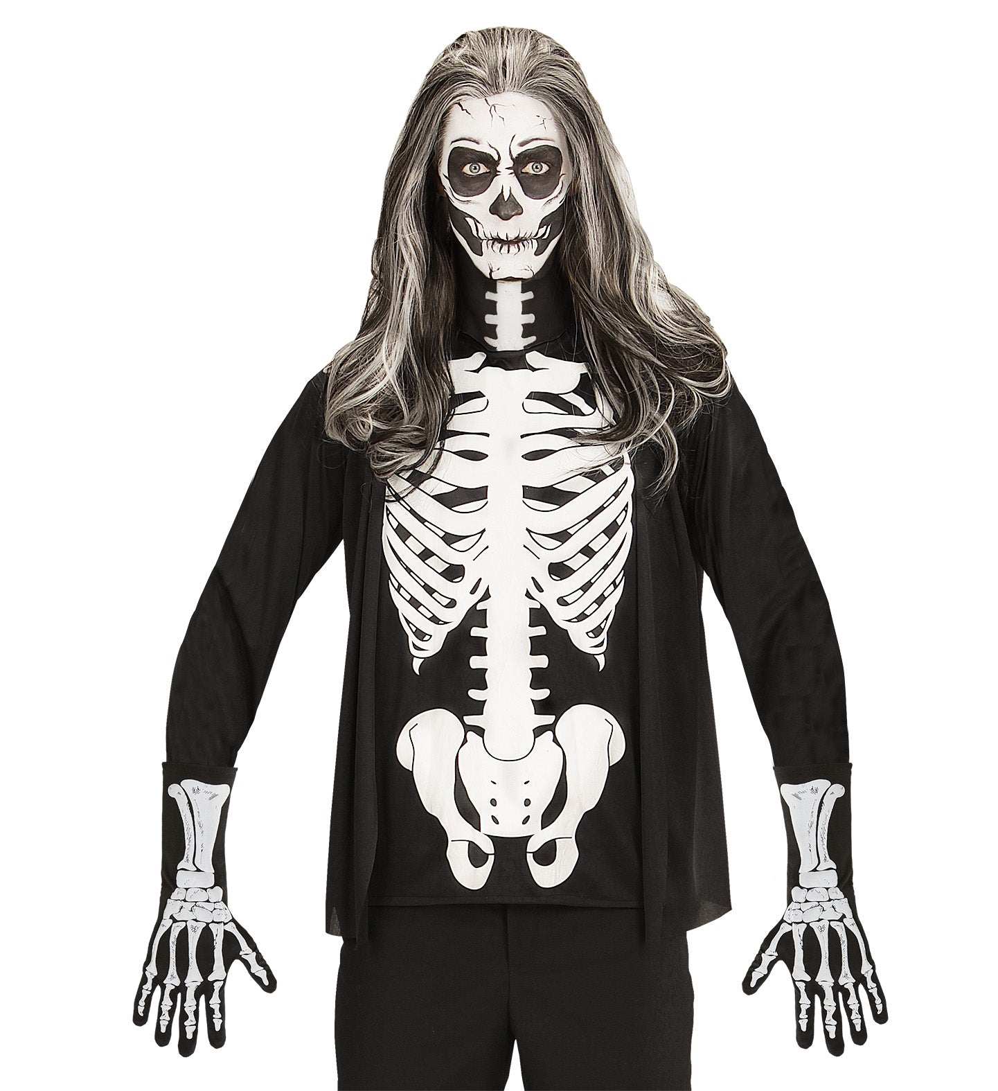 Gants squelette mixte Halloween - 35 cm