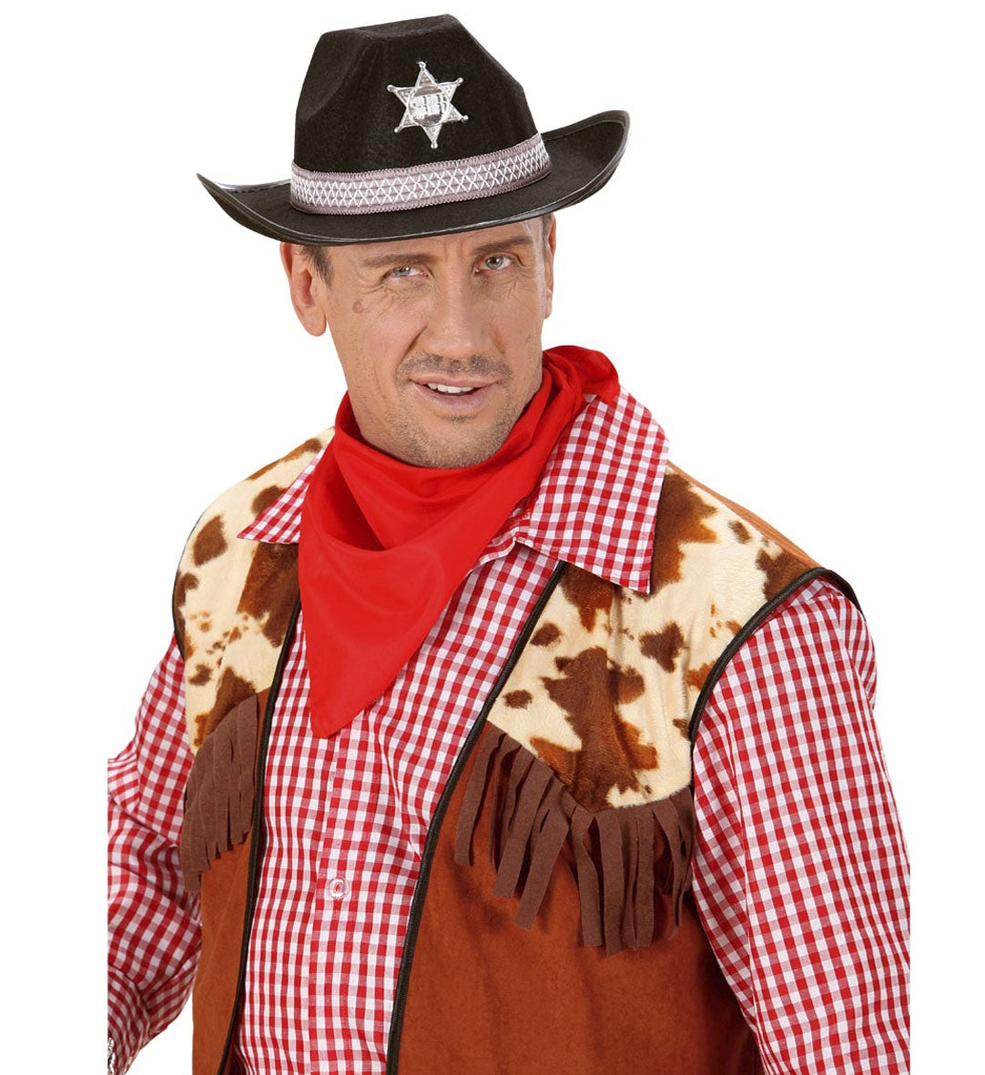 Chapeau de Shérif adulte, noir ou marron