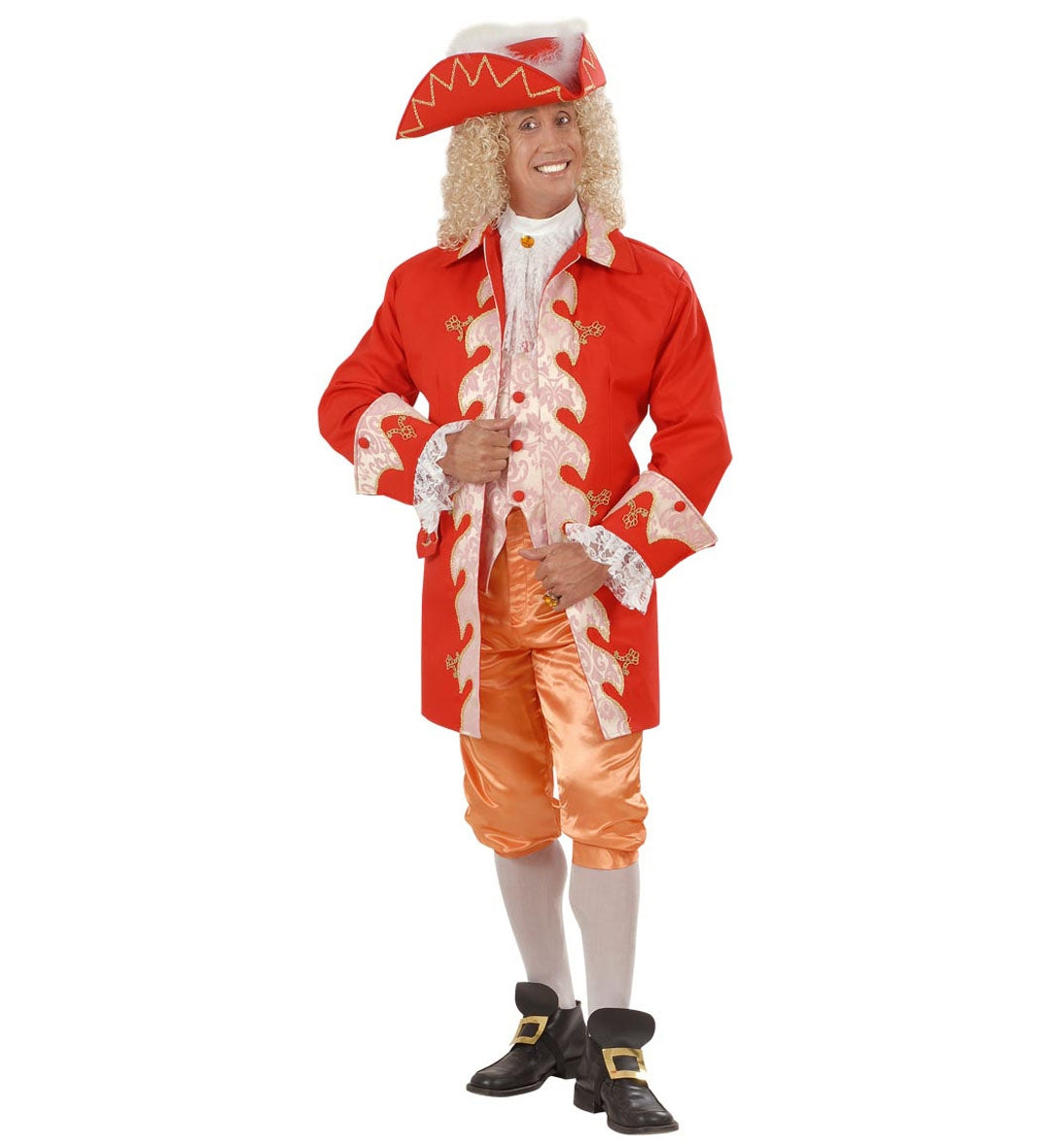 Déguisement cour royale Française rouge pour homme