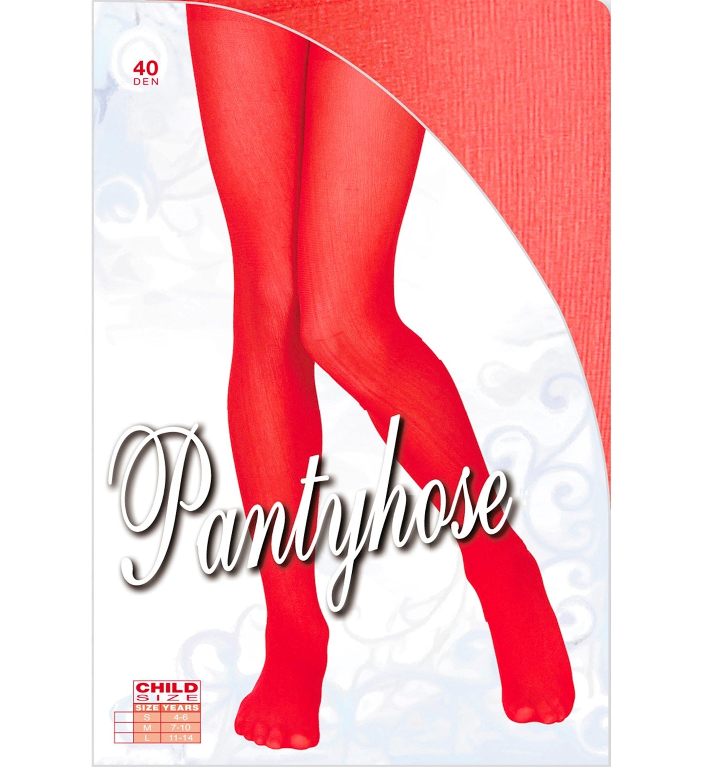 Collant fille rouge du 1/3 ans au 11/14 ans - 40 den