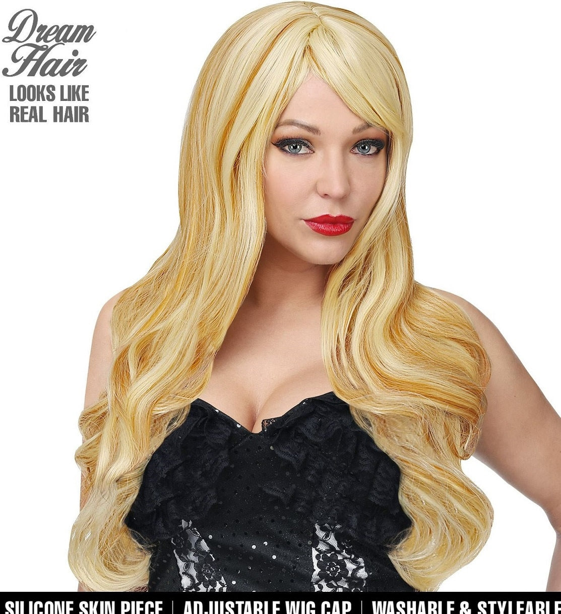 Perruque blonde de rêve longue et ondulé