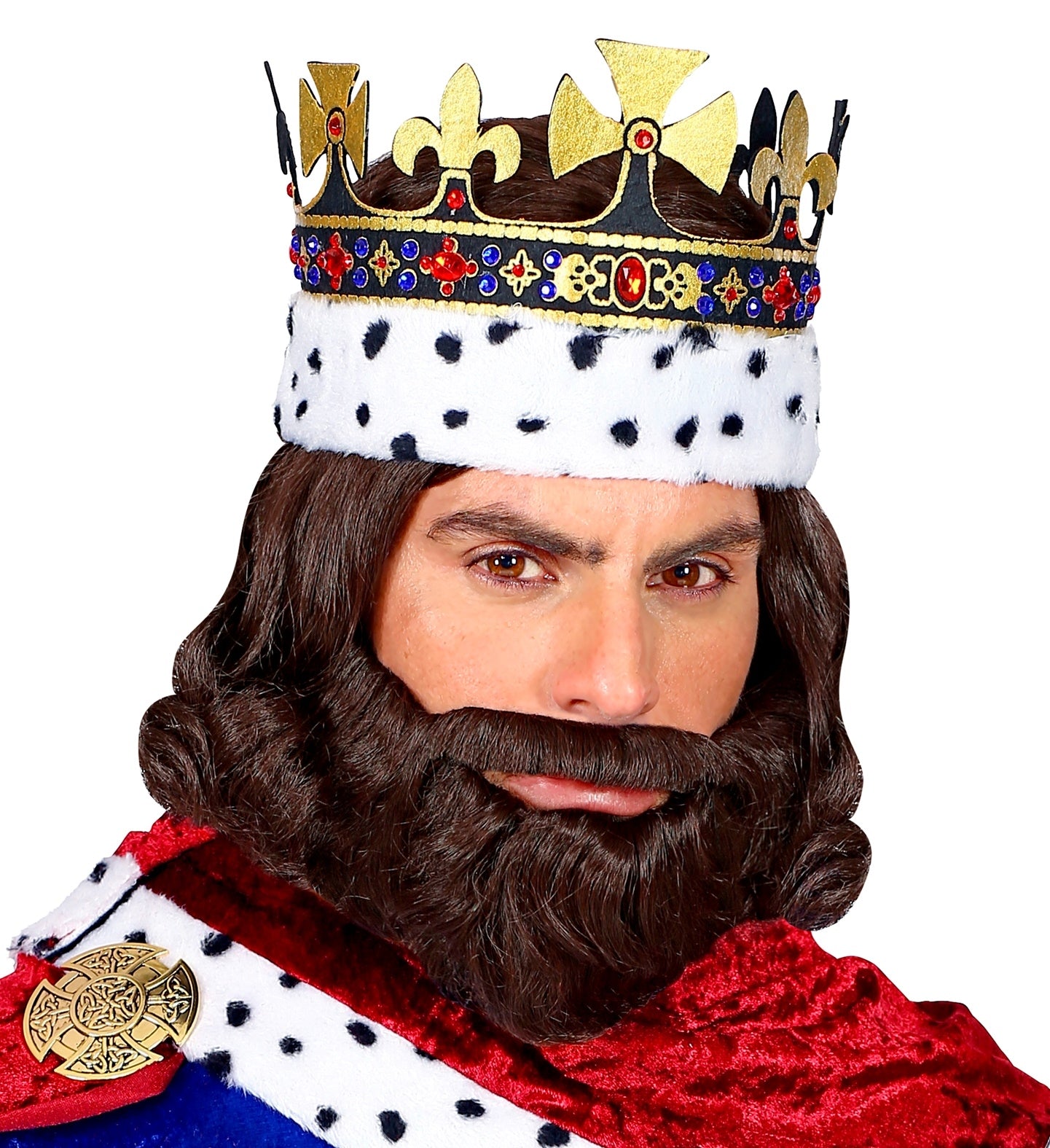 Perruque Roi Médiéval avec barbe