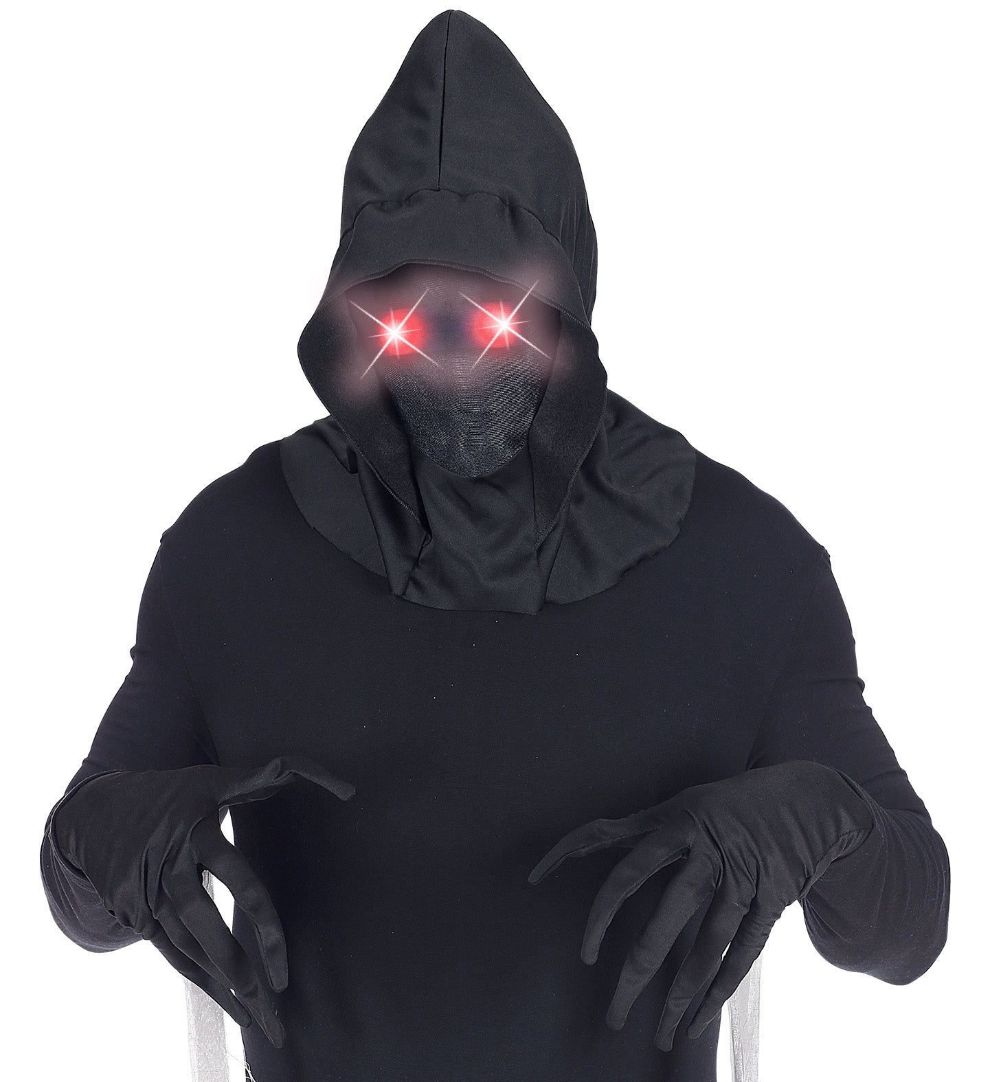 Masque faucheuse avec yeux lumineux rouges (piles AAA incluses)