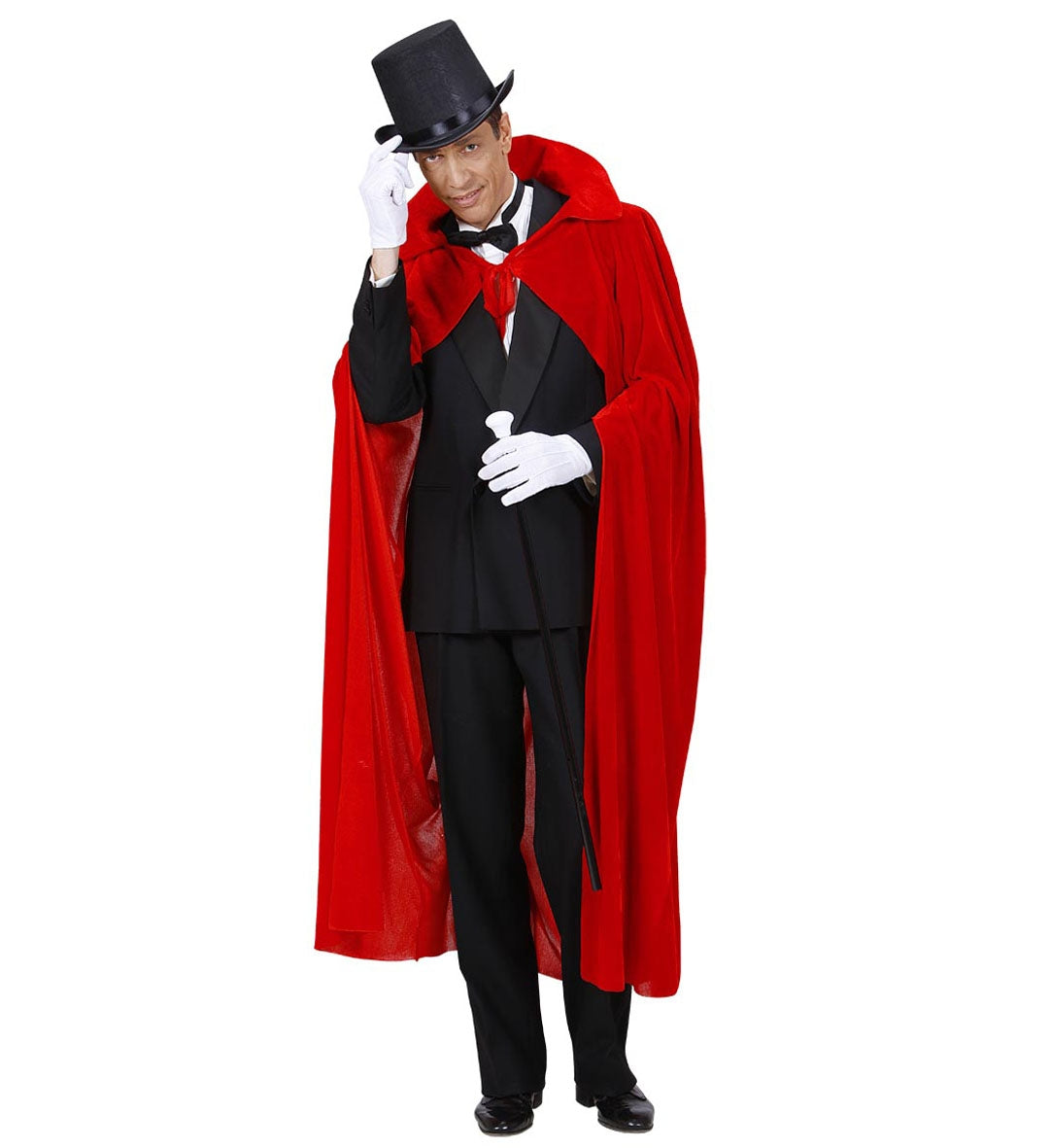 Cape velours rouge 145 cm adulte