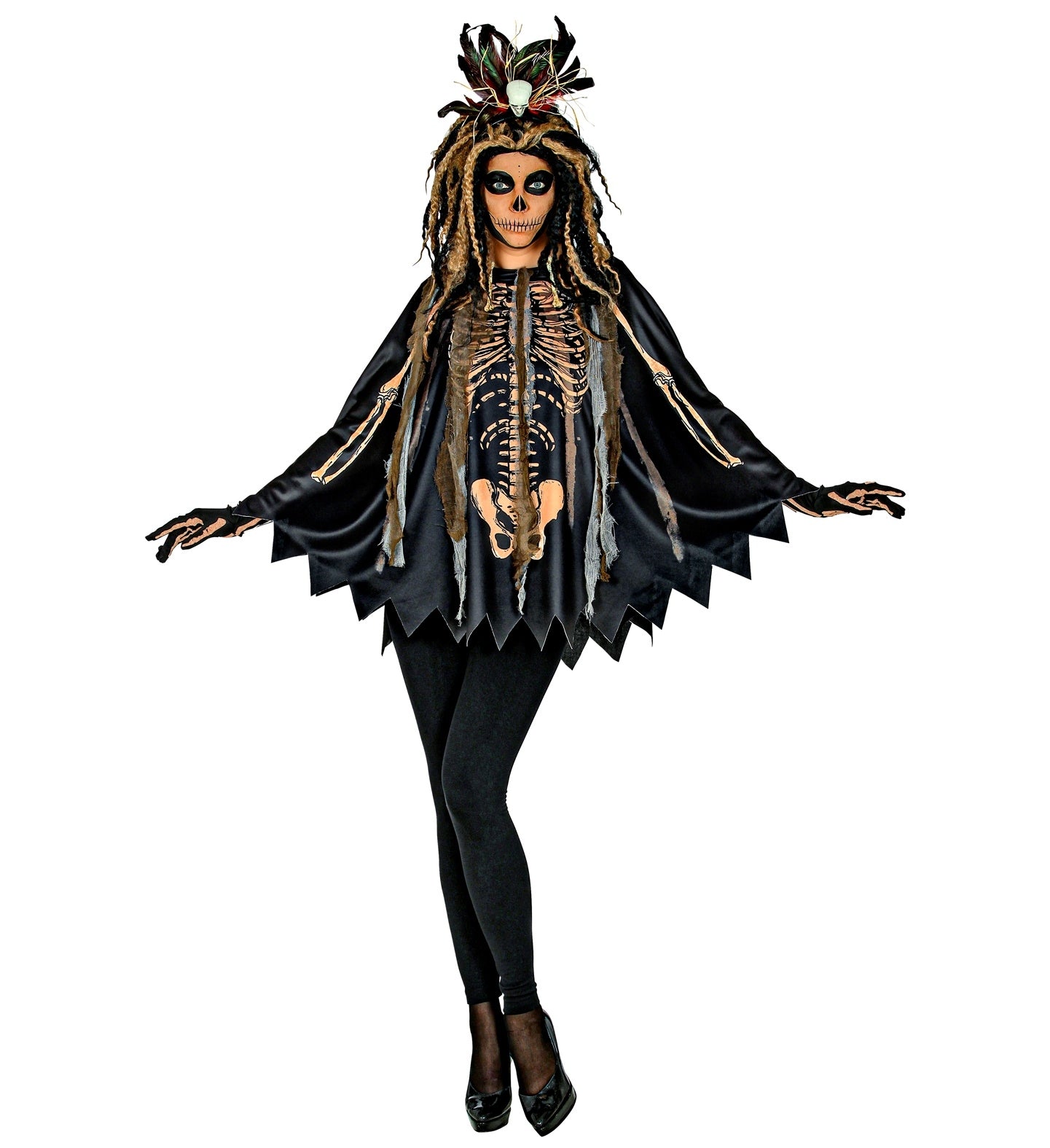 Déguisement Vaudou Femme (poncho imprimé)