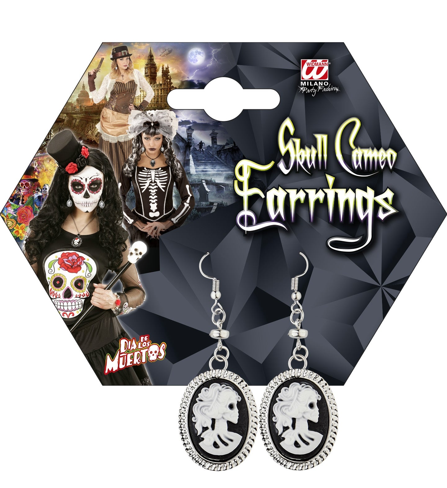Boucles d'oreilles Camée squelette - Halloween