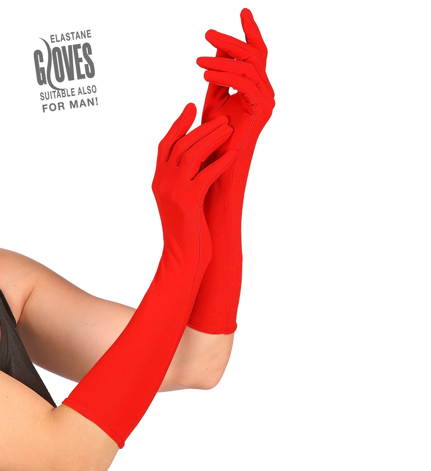 Gants longs rouges femme 40 cm