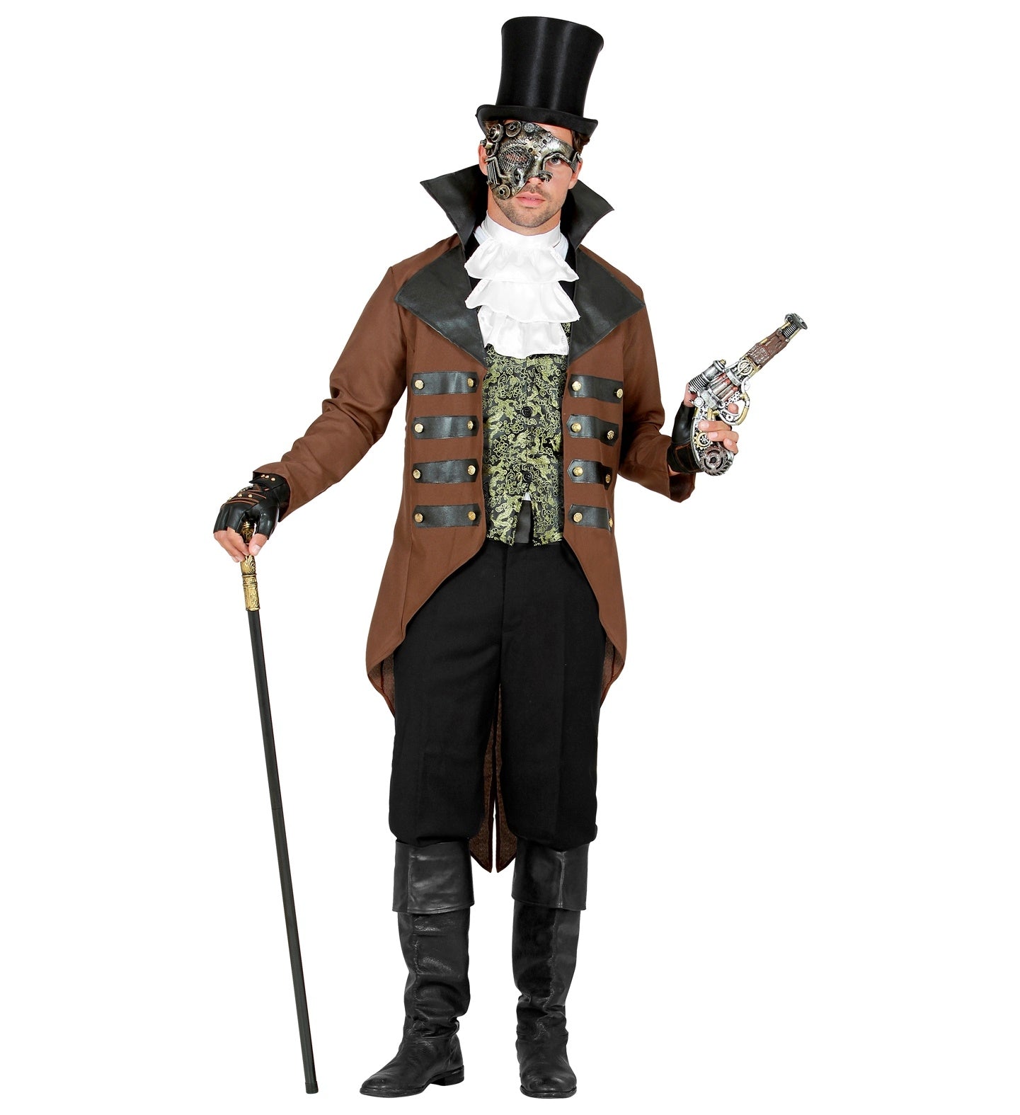 Demi-Masque Steampunk avec engrenage -Argent ou Doré