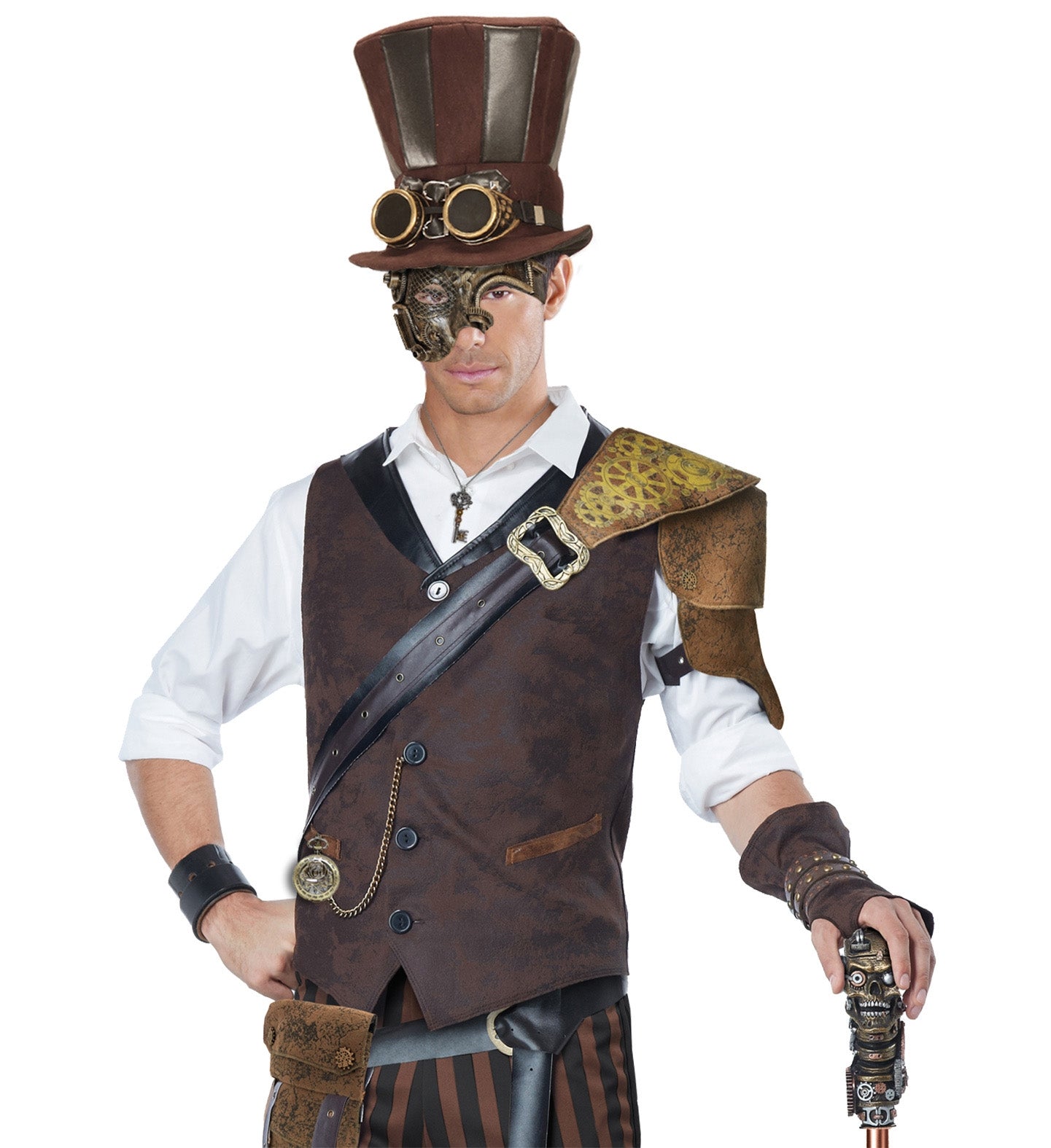 Demi-Masque Steampunk avec engrenage -Argent ou Doré