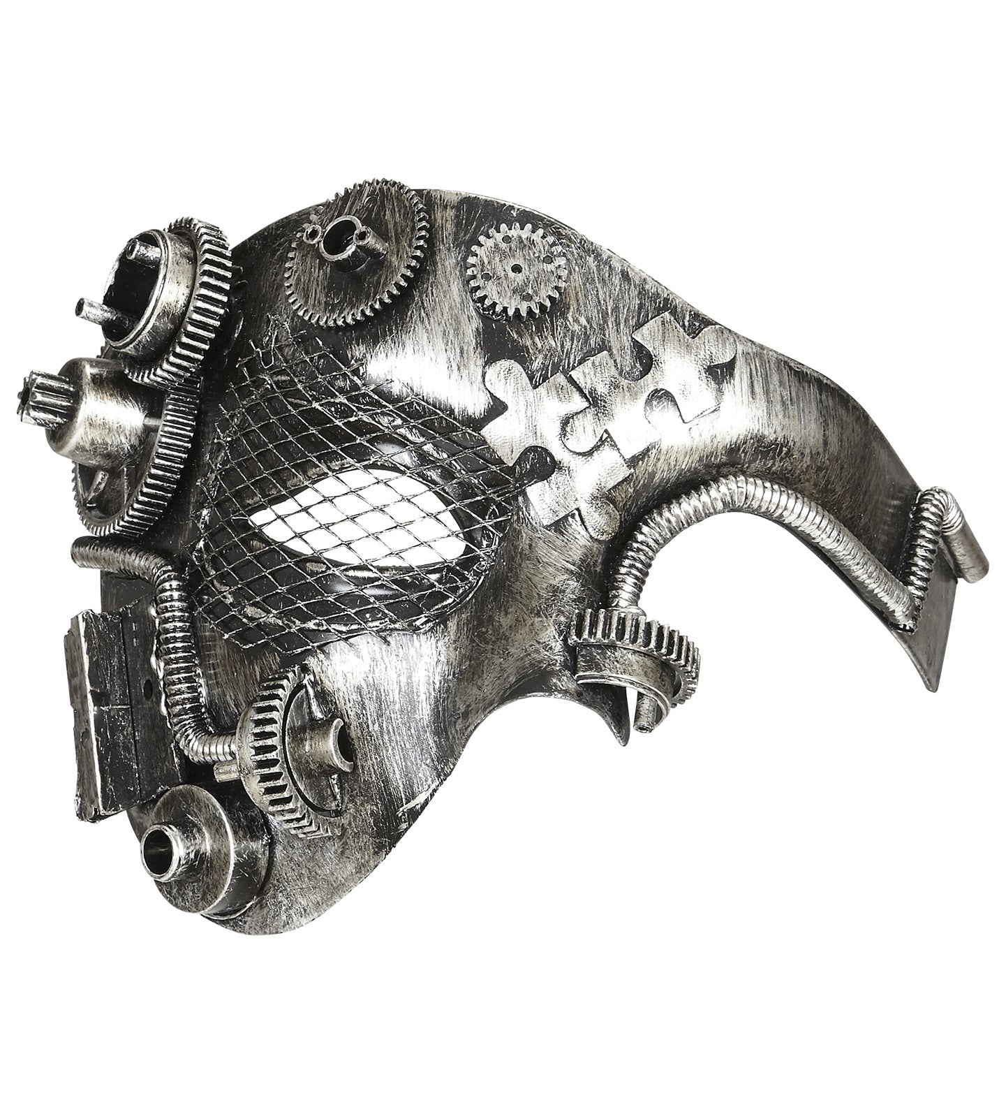 Demi-Masque Steampunk avec engrenage -Argent ou Doré