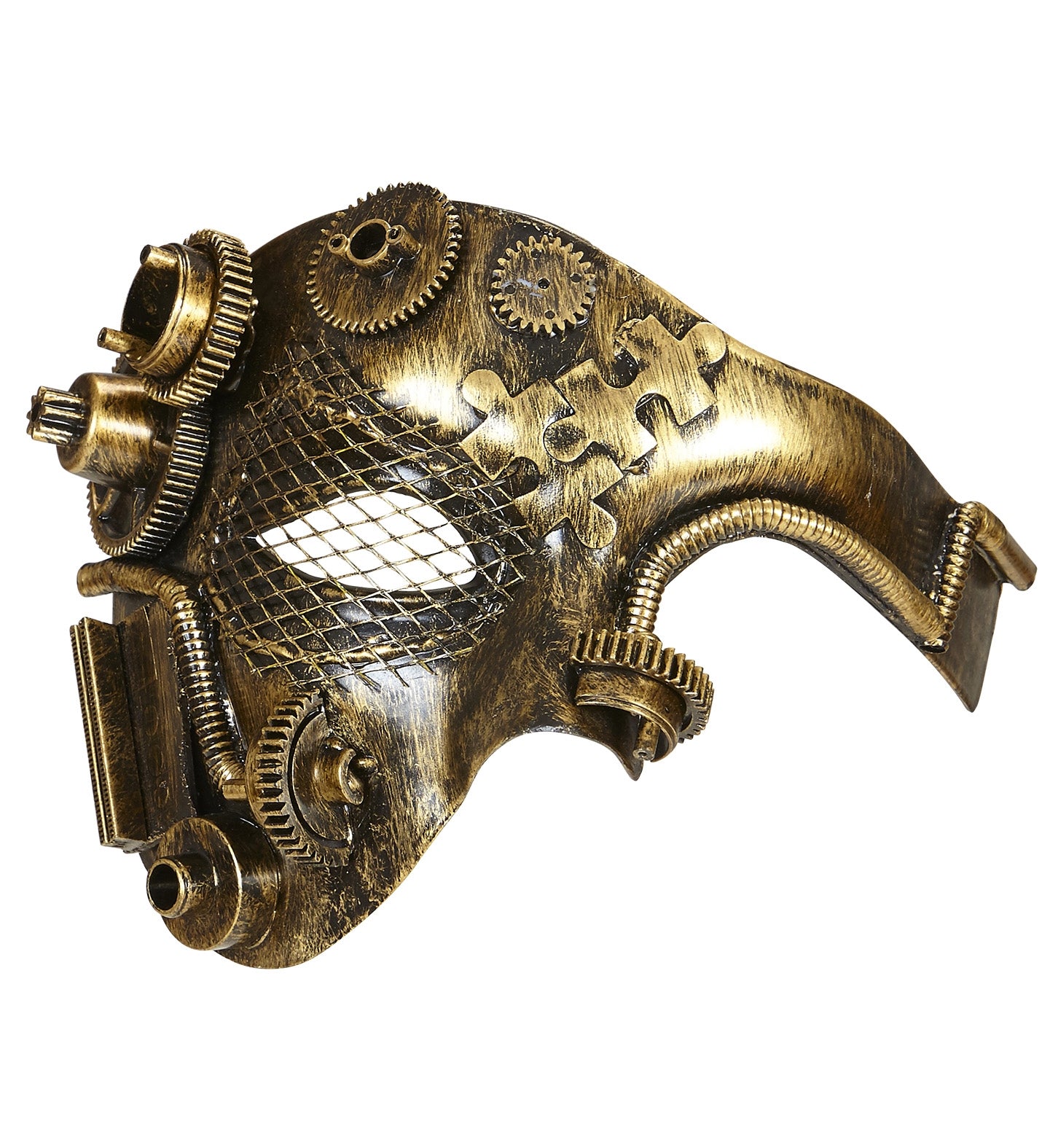 Demi-Masque Steampunk avec engrenage -Argent ou Doré