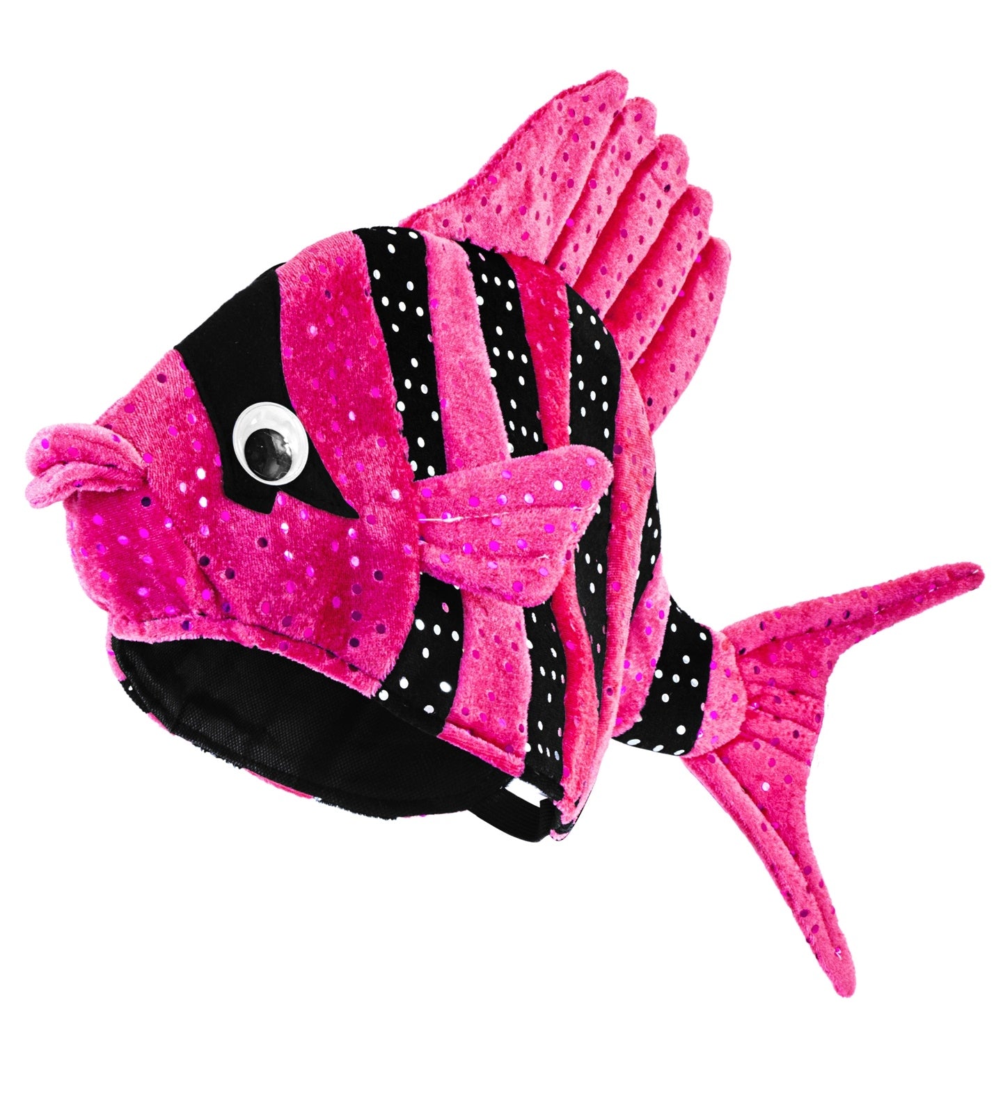 Chapeau poisson tropical rose et noir - Adulte