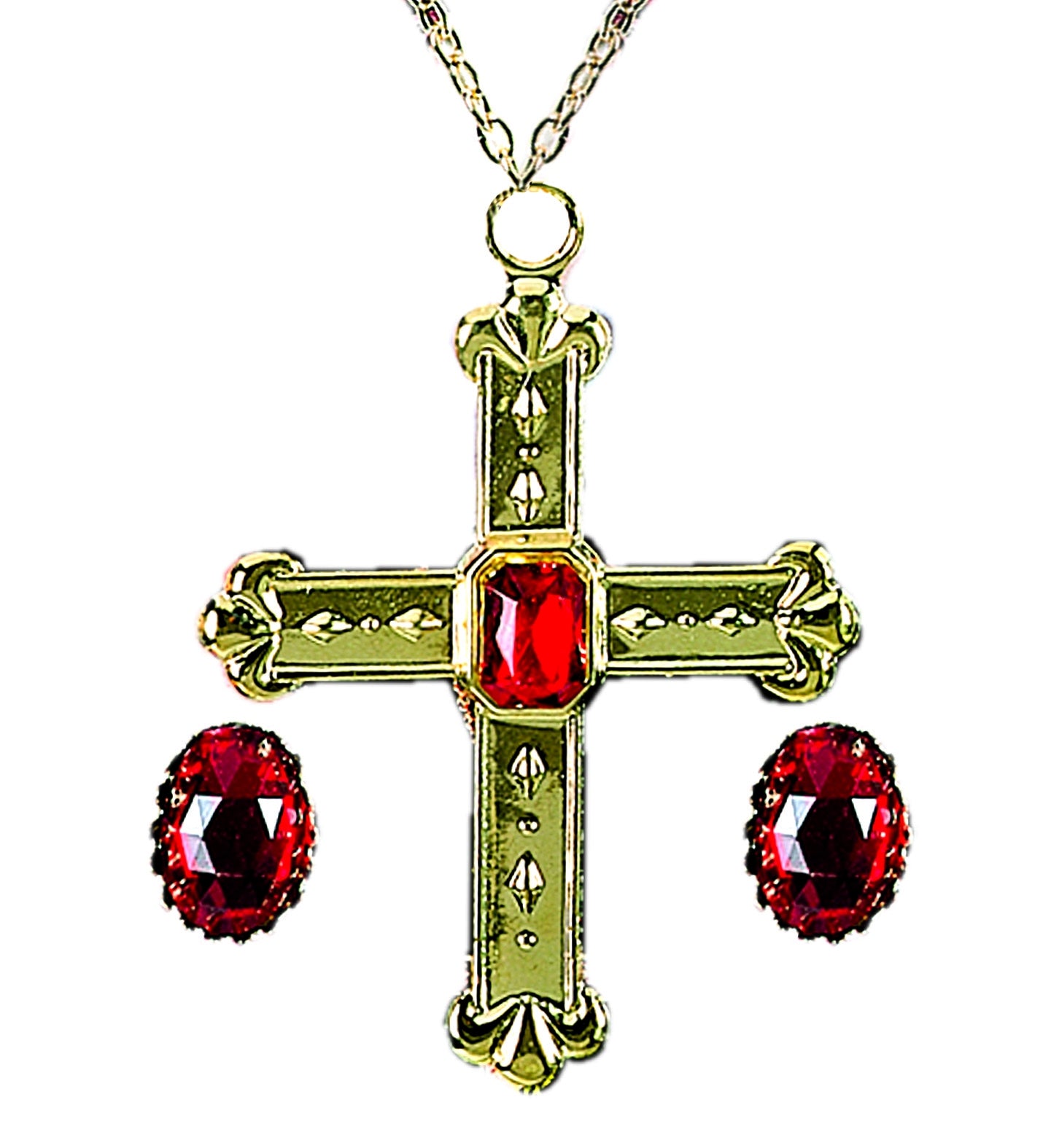 Set Cardinal collier croix et deux bagues